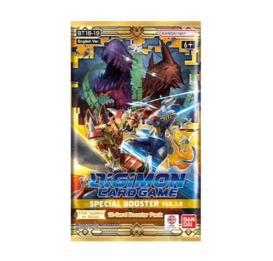 Digimon BT18-19 Special Booster V2 Englisch – Boosterpack mit Karten aus zwei Sets.
