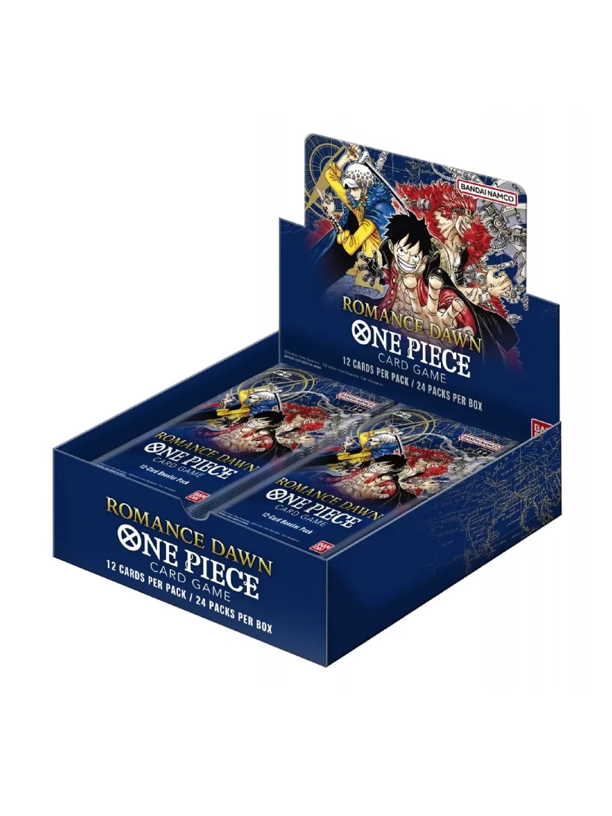 One Piece OP-01 Romance Dawn Display Englisch/Japanisch – erstes Booster-Set des TCGs als komplette Box.
