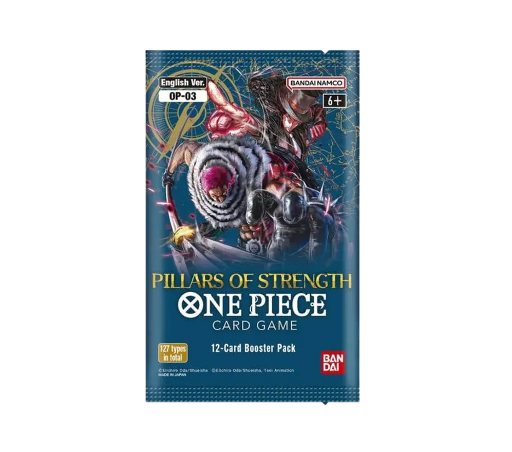 One Piece OP-03 Pillars of Strength Booster Englisch/Japanisch – Einzelbooster mit legendären Anführern und Kriegern.