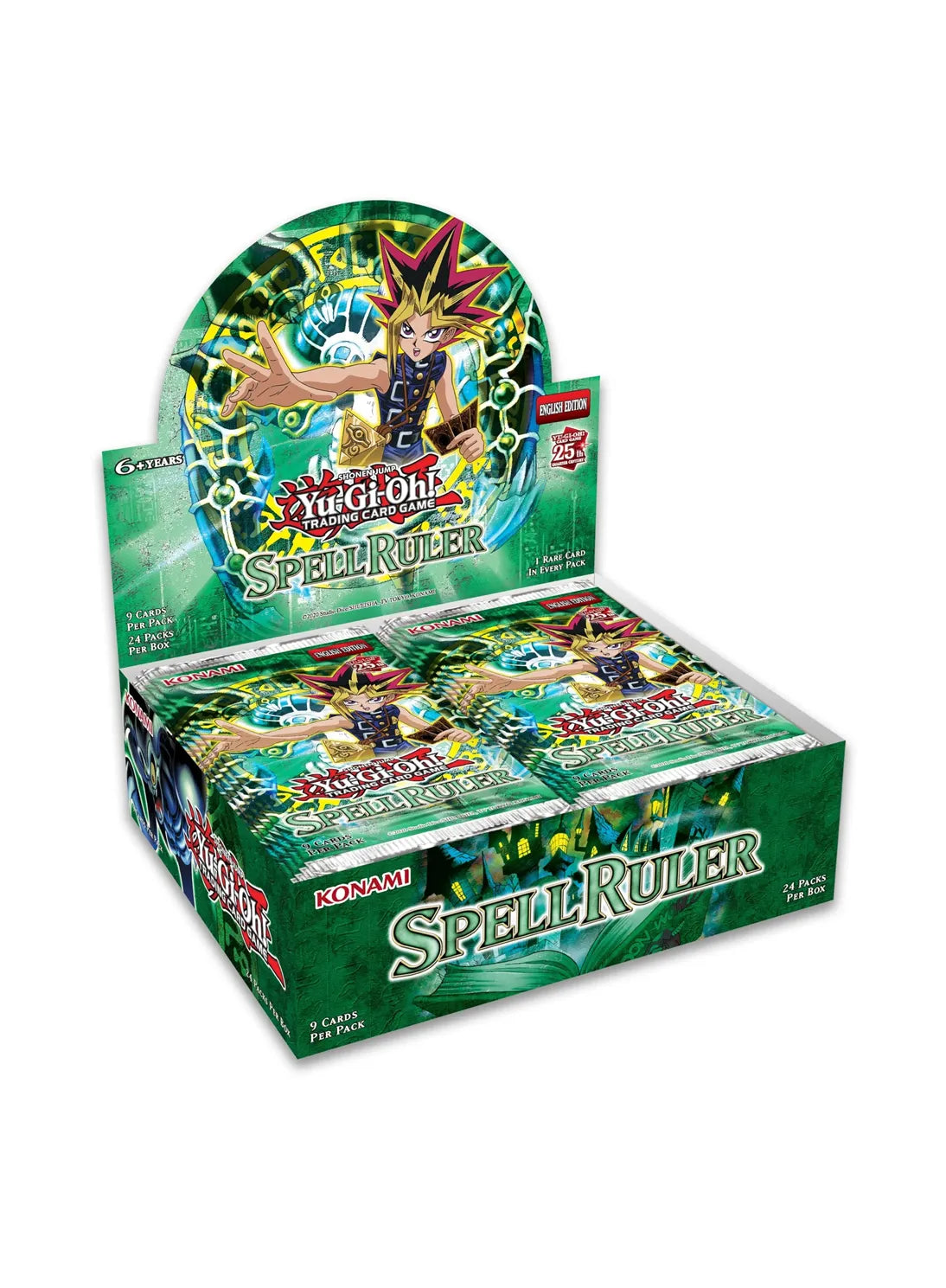 Yu-Gi-Oh Spell Ruler Display Englisch – vollständige Box mit mächtigen Zauberkarten.