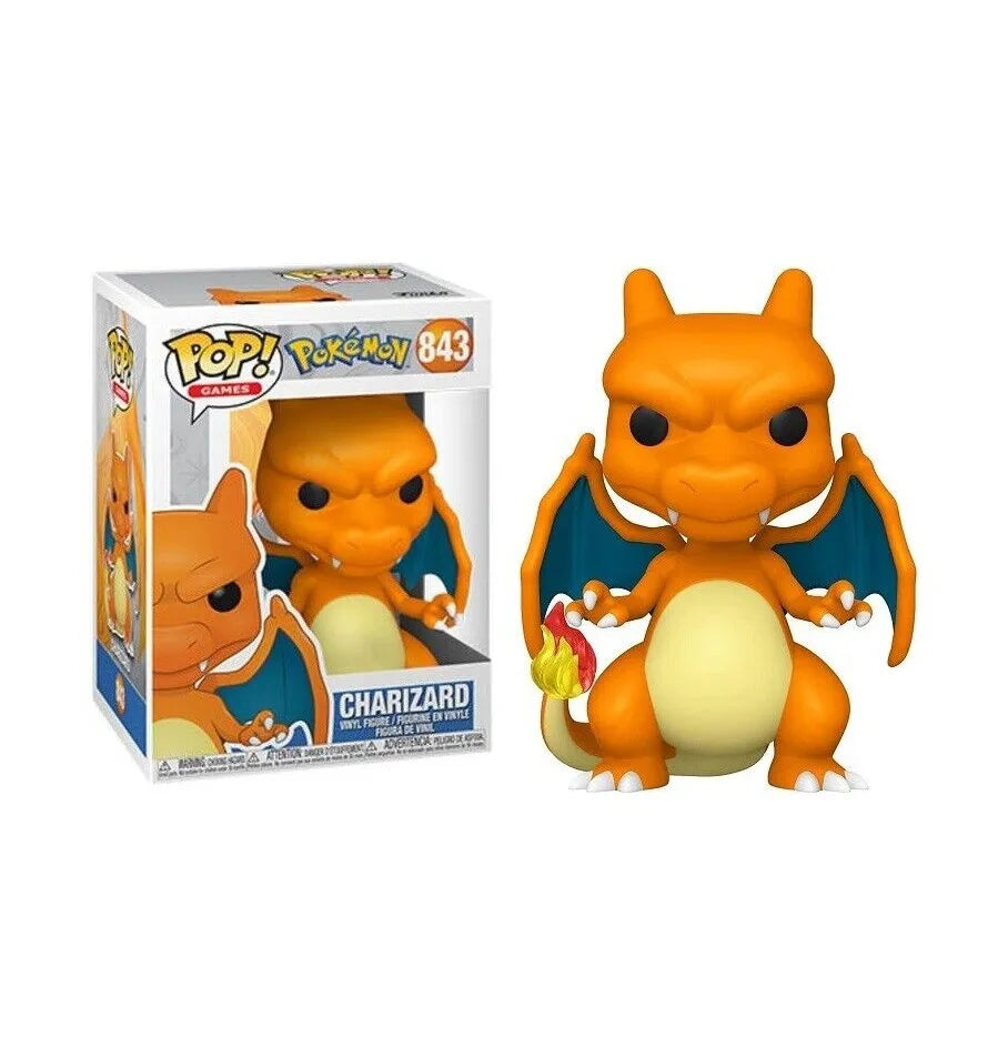 Funko Pop Glurak #843 – legendäres Drachen-Pokémon in Kampfhaltung.