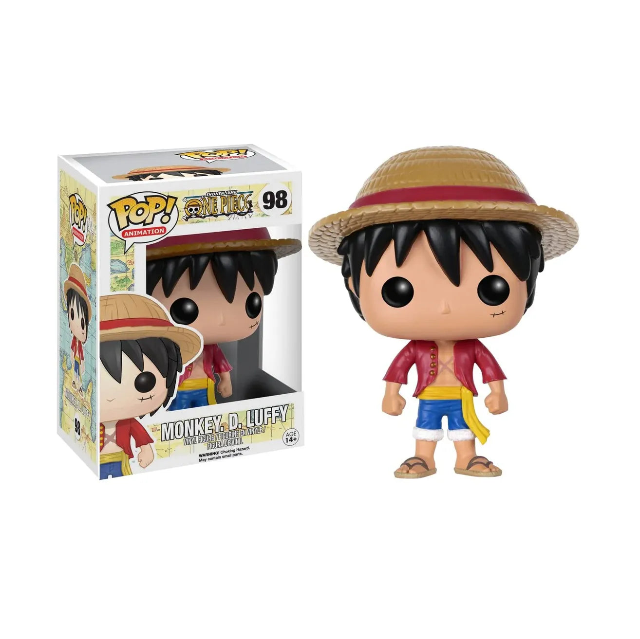 Funko Pop Luffy #98 – Strohhutkapitän in klassischer Pose.
