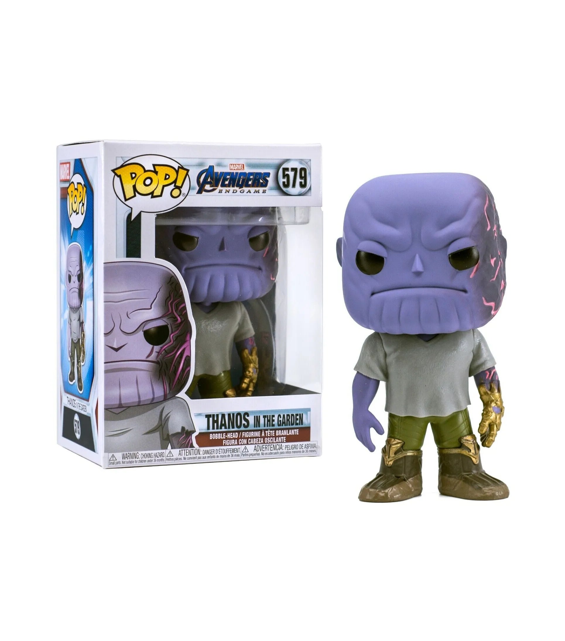 Funko Pop Thanos in the Garden #579 – nachdenklicher Moment nach dem Schnipser.