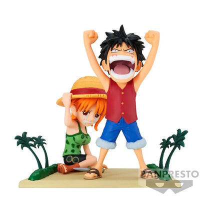 One Piece Nami & Luffy Figur – bewegende Szene aus den WCF Log Stories.