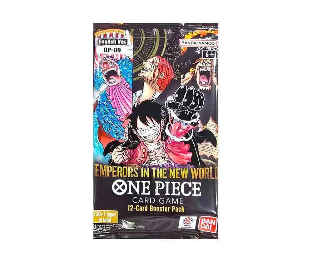 One Piece OP-09 Emperors in the New World Booster Englisch/Japanisch – Einzelbooster aus dem OP-09 Set mit neuen Legenden.