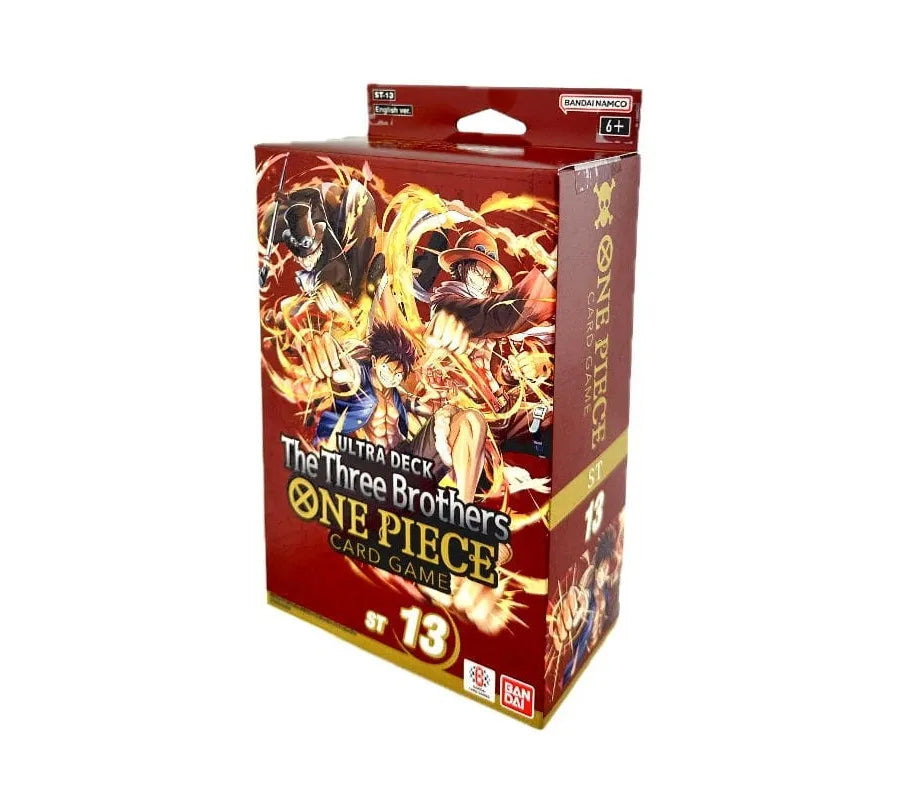 One Piece ST13 Ultra Deck The Three Brothers Englisch – Ruffy, Ace und Sabo in einem Ultra-Deck vereint.